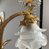 Large 19th century Empire Montgolfière chandelier in bronze and crystal