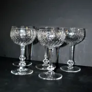 Saint-Louis set of 5 crystal wine glasses model 1930 Metra size 4593