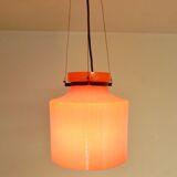 Suspension structure ondulée en verre orange 1970s