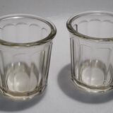 2 pots à confiture anciens en verre 500g