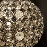 Magnificent modern suspension of very good quality, Sputnik type. Chrome steel, crystal pendants