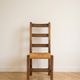 Lot de 6 chaises rustiques en bois et paille