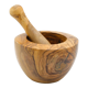 Mortier provençal et son pilon artisanaux en bois d'olivier