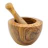 Provençal mortar and its artisanal pestle made of olive wood