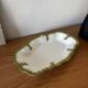 Vintage serving dish with green and gilt defects, Limoges porcelain