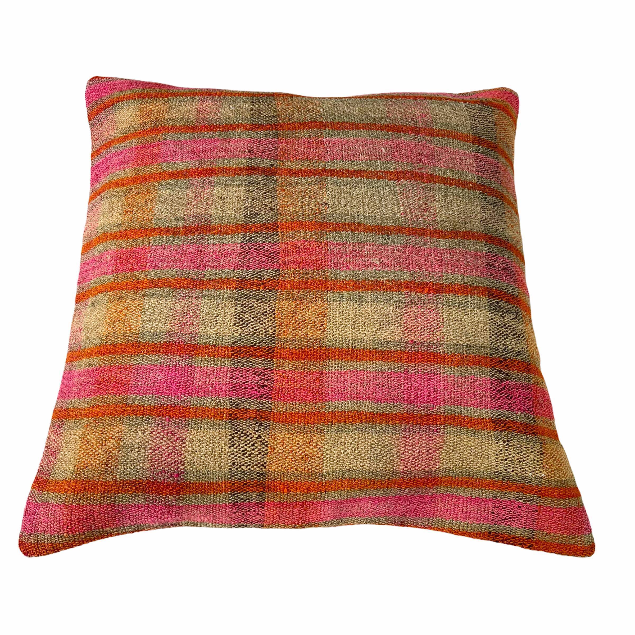 Vintage turkish kilim cushion cover , 60 x 60 cm