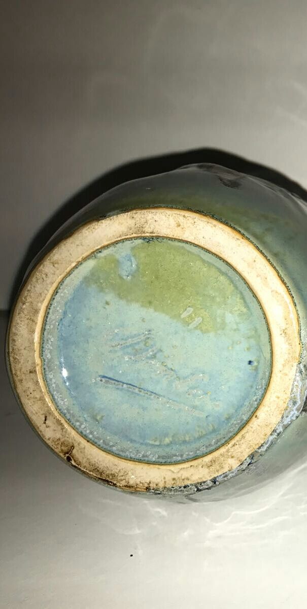 Pair of vases in stoneware flame years signed 30 Denbac