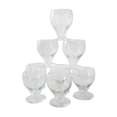Set of 8 50s wine glasses in engraved crystal