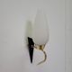 Pair of Arlus wall lights in brass, opaline and lacquered glass from the 1950s