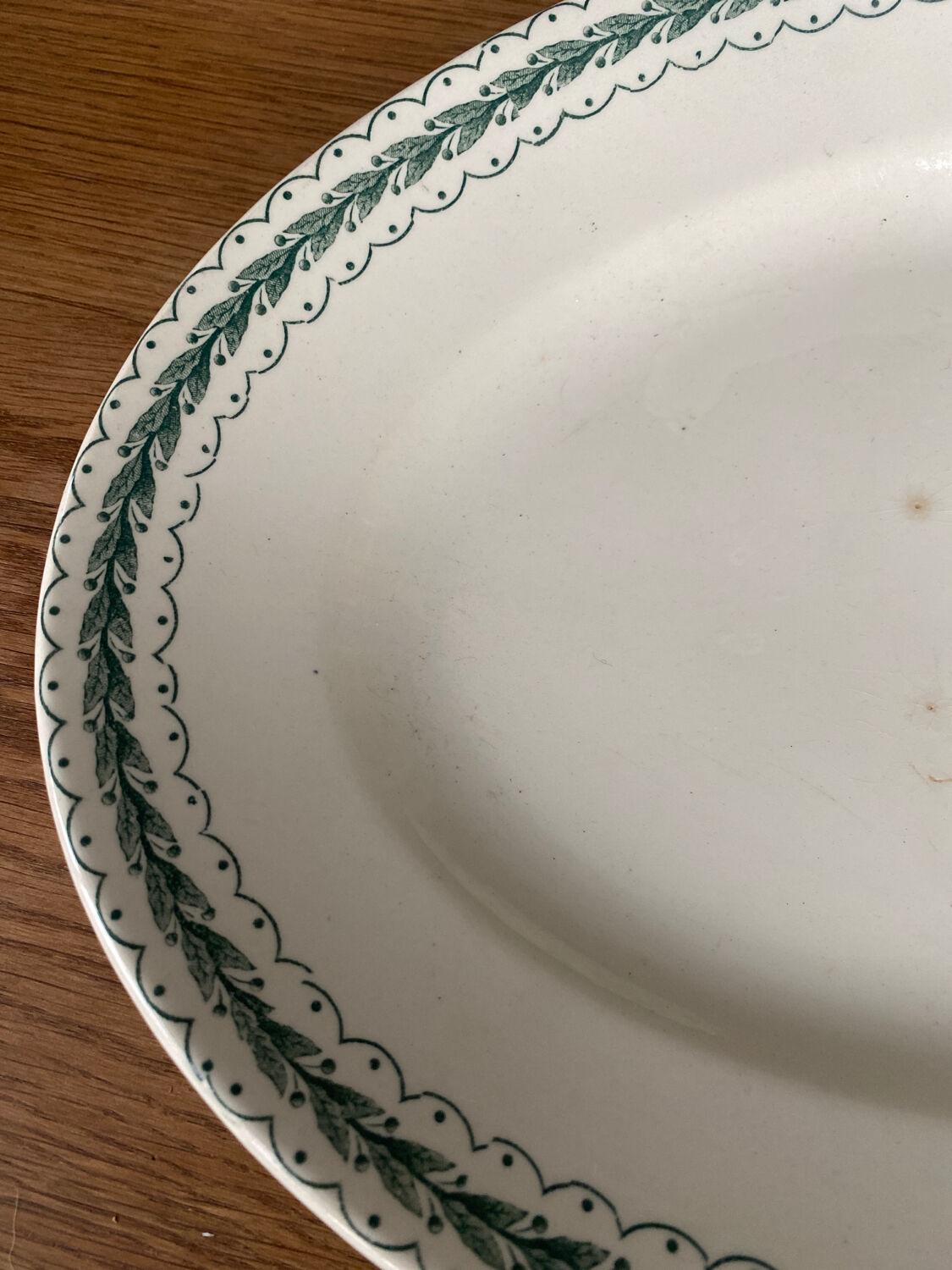 Old bourgeois earthenware serving dish