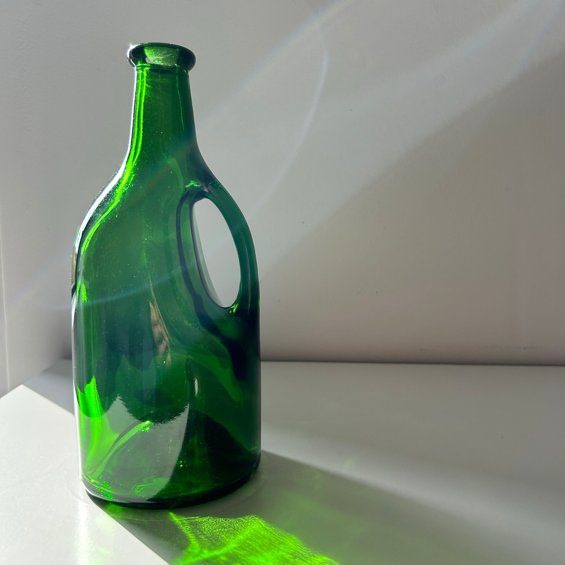 Green glass bottle
