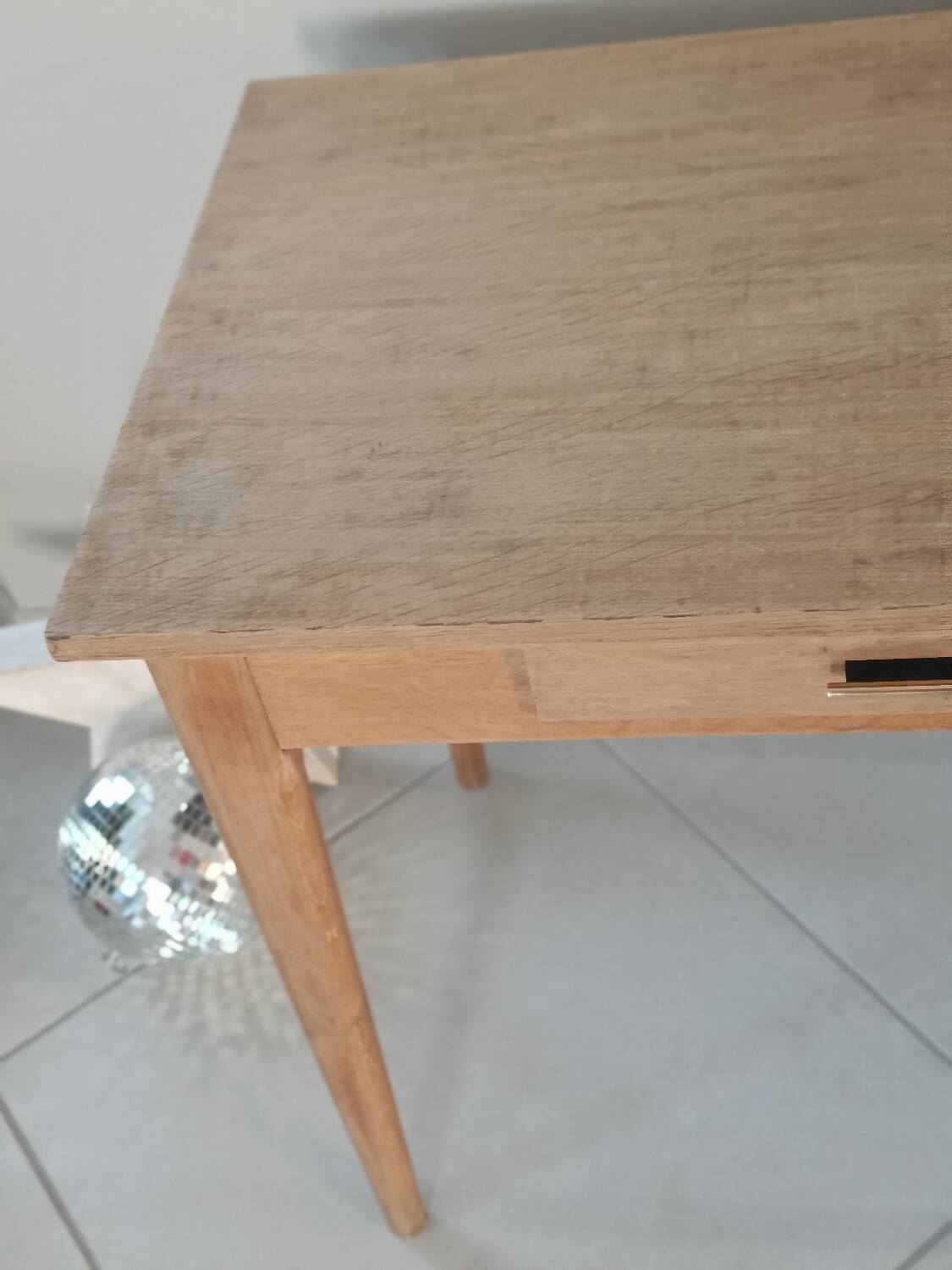 Raw wood desk, 1960s