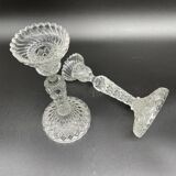 Pair of candlesticks, cut glass