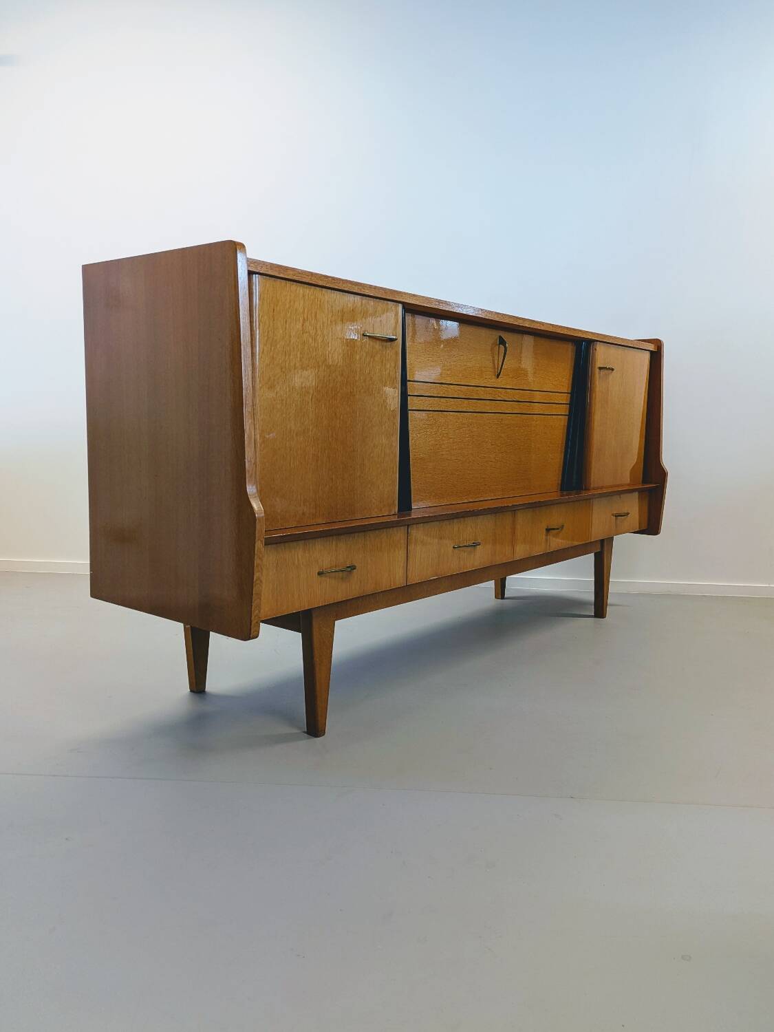 Vintage Scandinavian-style wooden sideboard