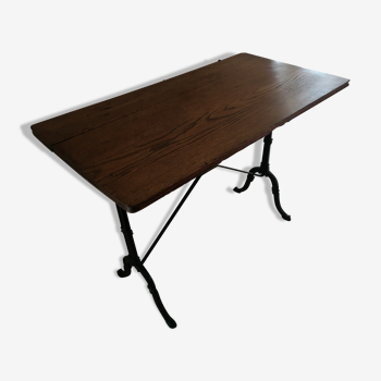 Table bistrot avec plateau en chêne