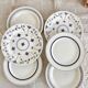 6 vintage mismatched blue and white porcelain dinner plates - Lot J