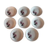 Series of eight flat plates gien model Chenonceaux