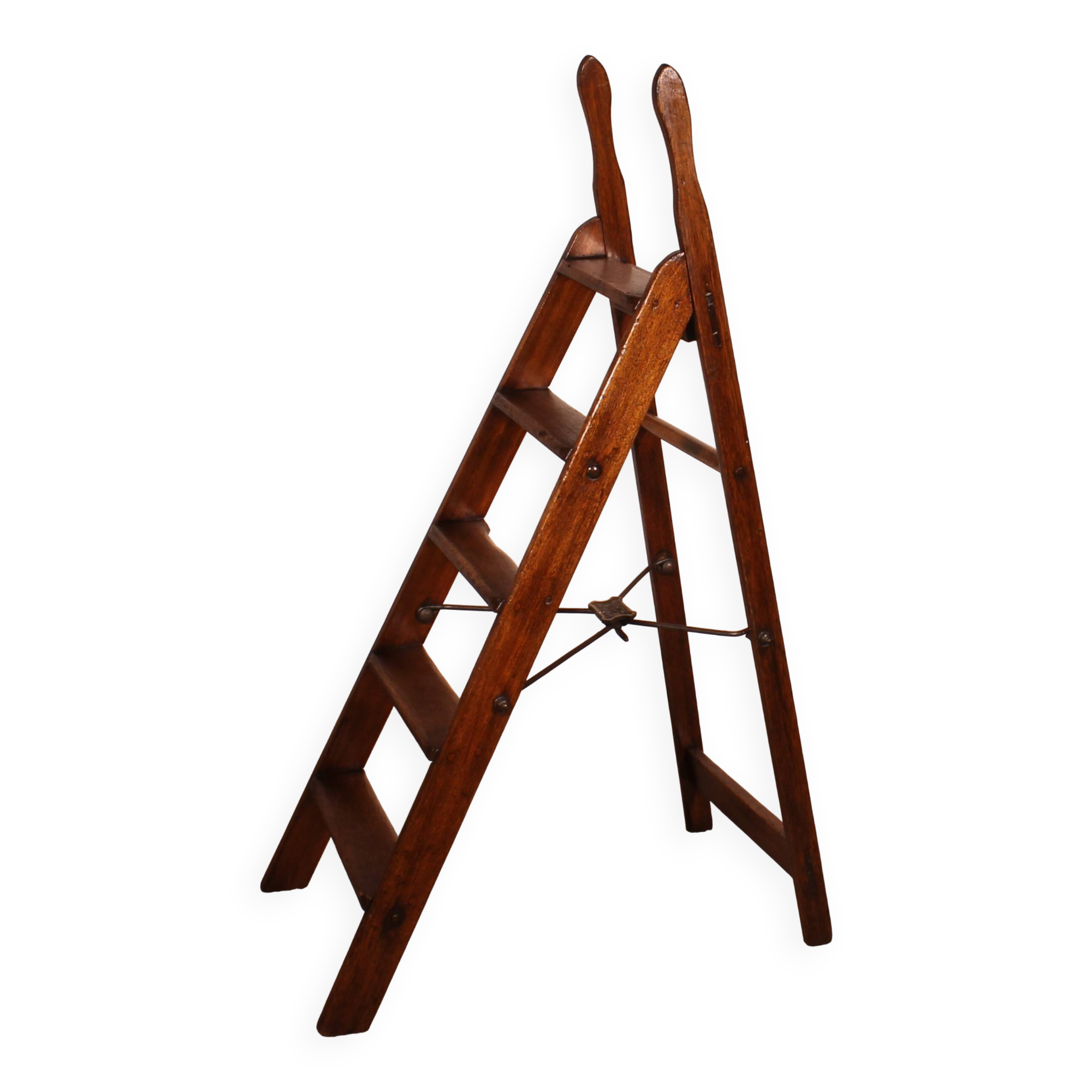 19th-century mahogany library ladder