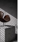 Vintage Mid-Century Modern Danish Brown Leather Swan Chair by Arne Jacobsen