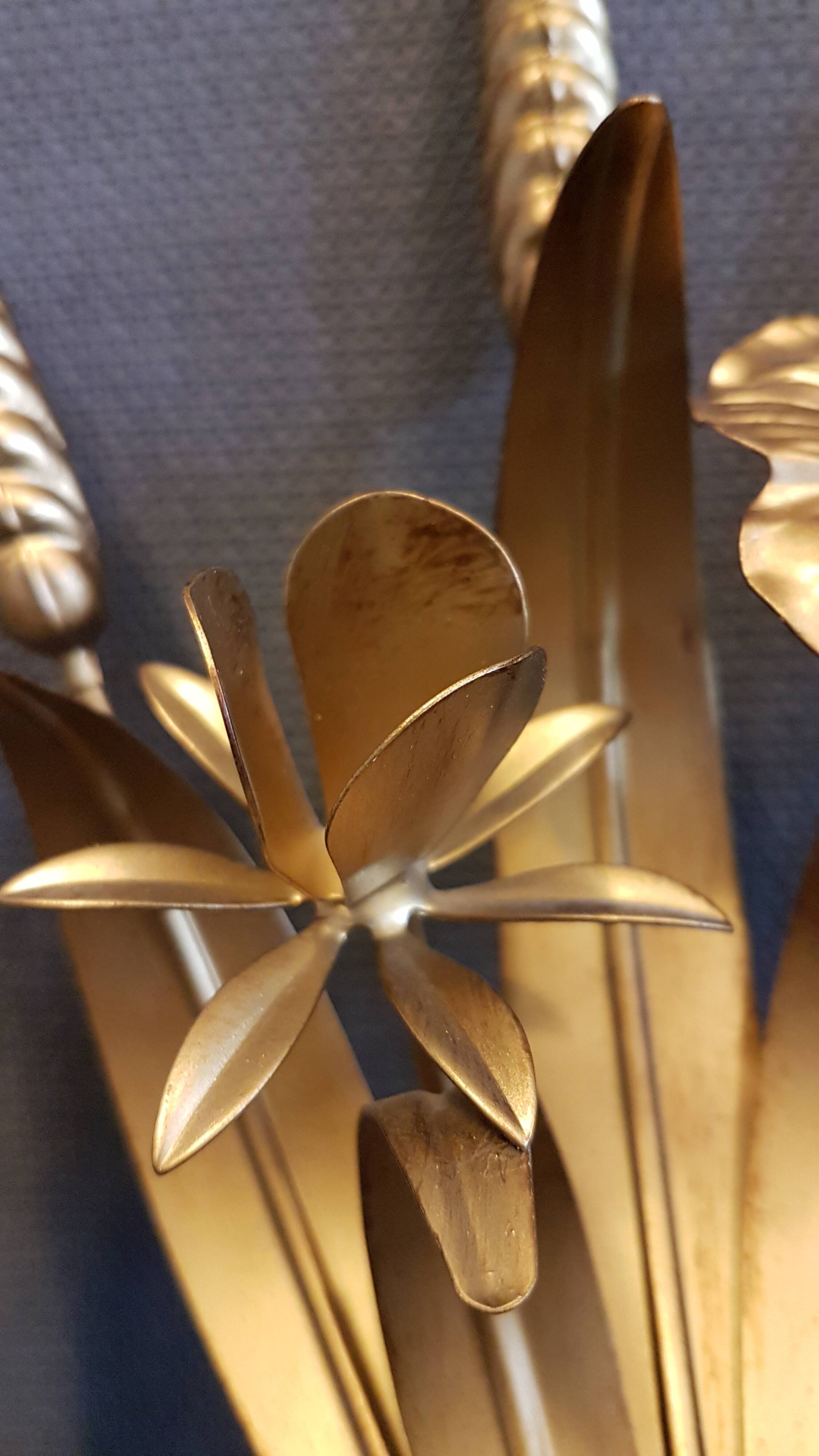Wheat sheaf wall lamp, italy 1960s