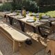 Table set, stools and benches