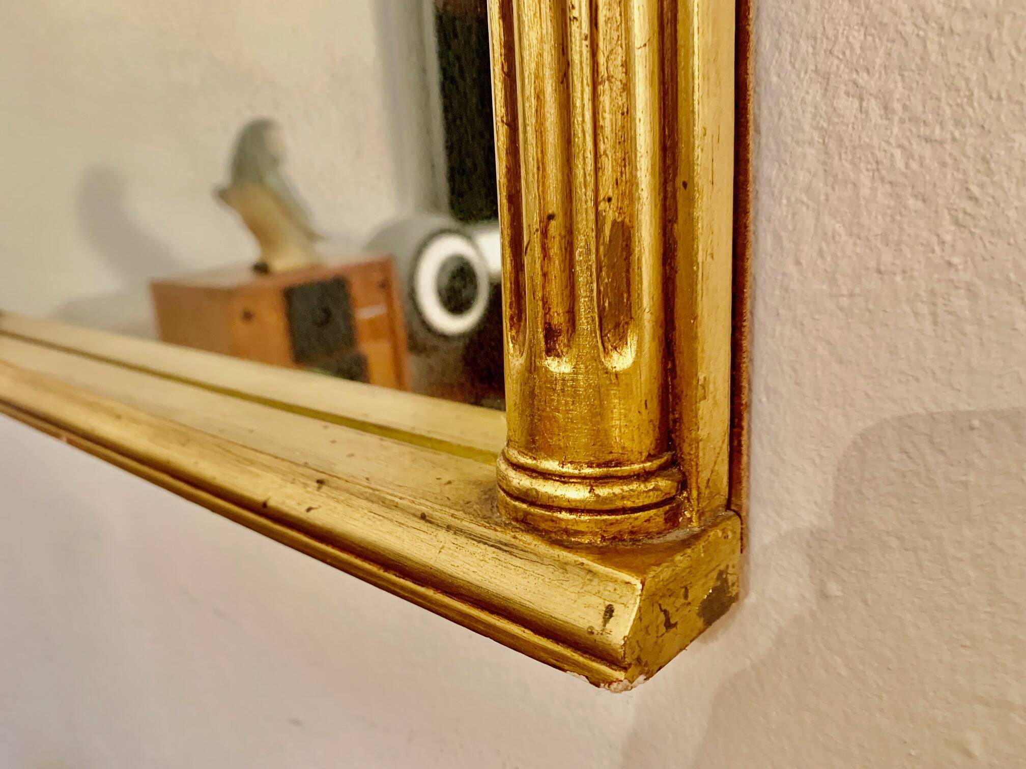 Giltwood carved neoclassical mirror, italy, 1950s.