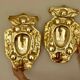 Baroque Style Mid-Century Brass Swedish Sconces