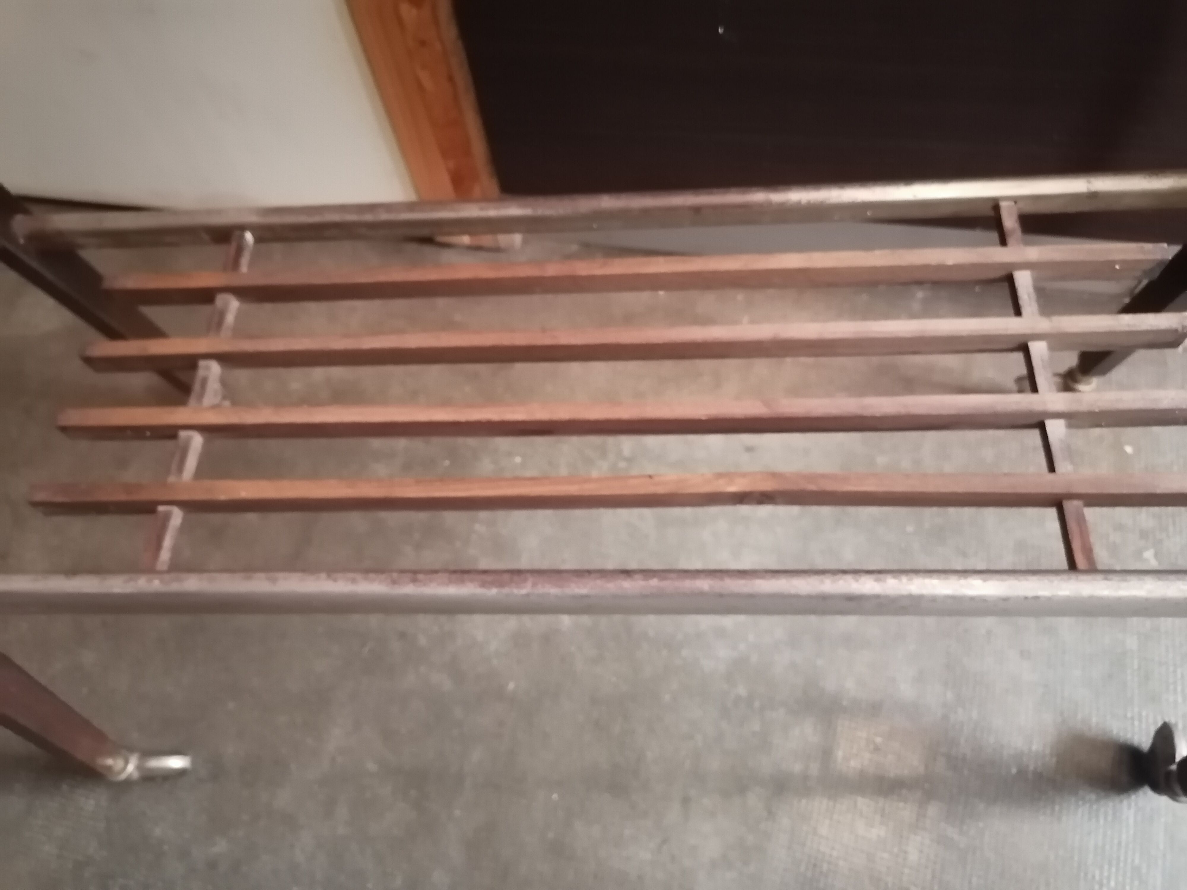 Side table served vintage casters 1960 Italian style metal glass