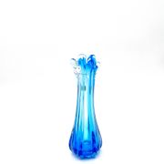 Vase Swing Sculptural – Stretched Glass Azure Blue – Korean Craftsmanship 1970