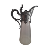 Old glass and tin ewer