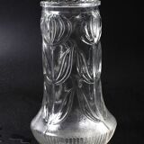 Vintage Pressed Glass Vase / Mid-Century Floral Pattern / Glass Union 1960s