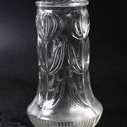 Vintage Pressed Glass Vase / Mid-Century Floral Pattern / Glass Union 1960s