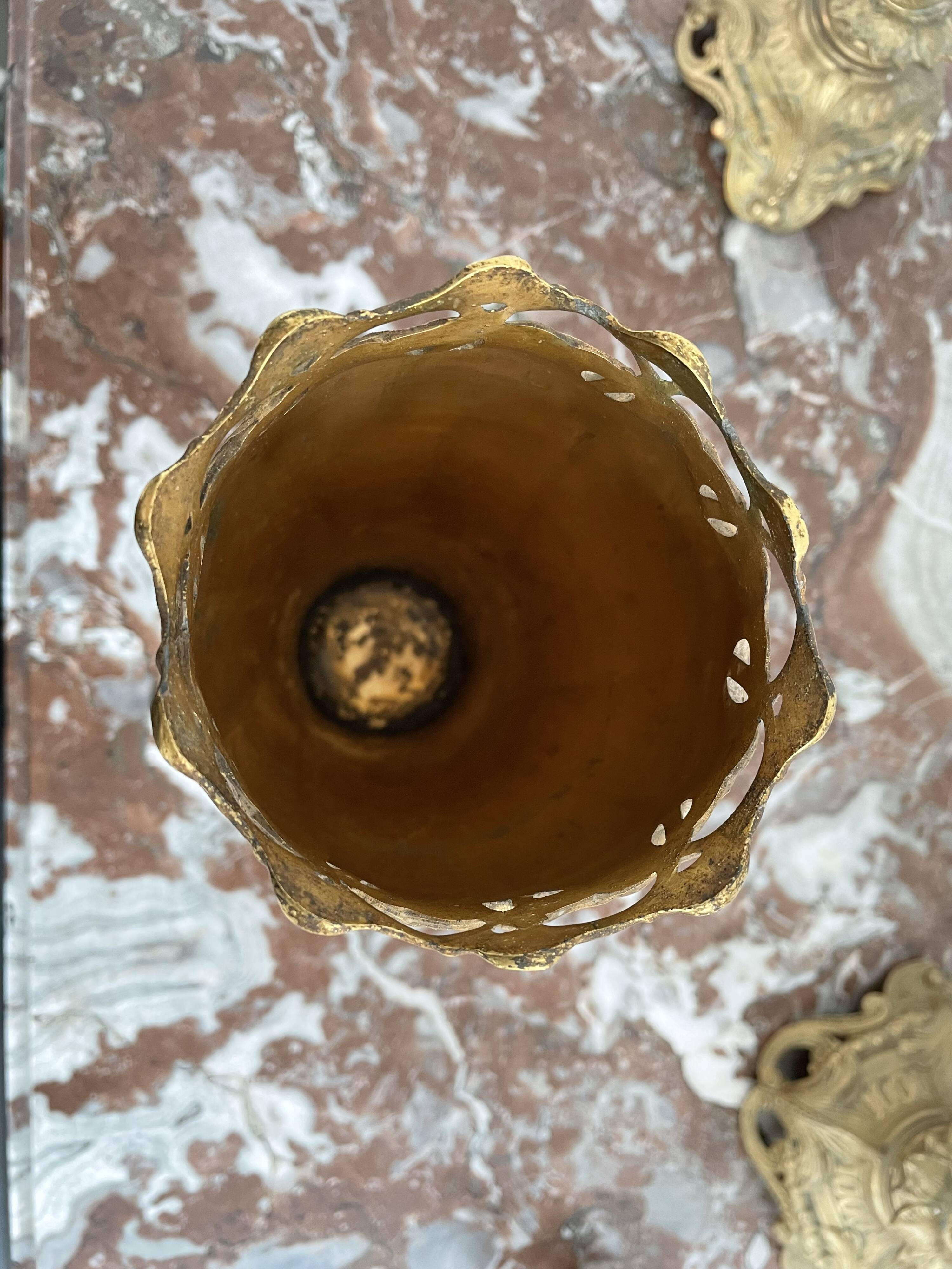 Antique, Gallia vase, Art Nouveau, French goldsmith Christofle, stamped, décor 4780, gilded