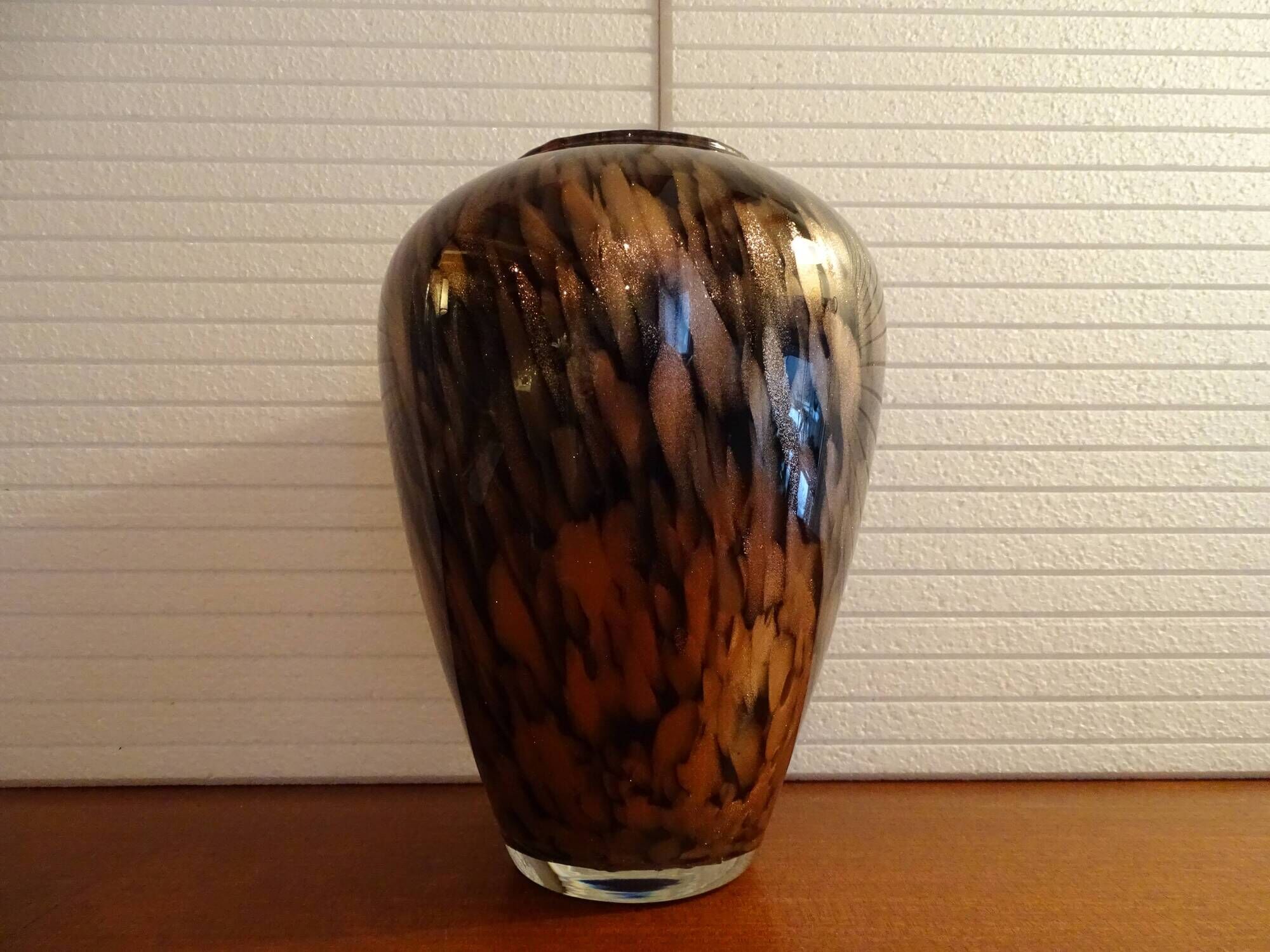 Murano glass vase with gold powder - Avventurina Vincenzo Nazon - 24.5 cm