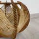 Pair of Scandinavian pendant lamps in wood and wires