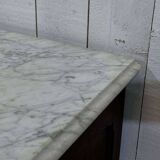 Glacière début XXème en chêne et dessus marbre