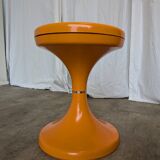 Orange Vintage Mushroom Stool “Jurček” by Meblo, 1960s – Space Age Retro