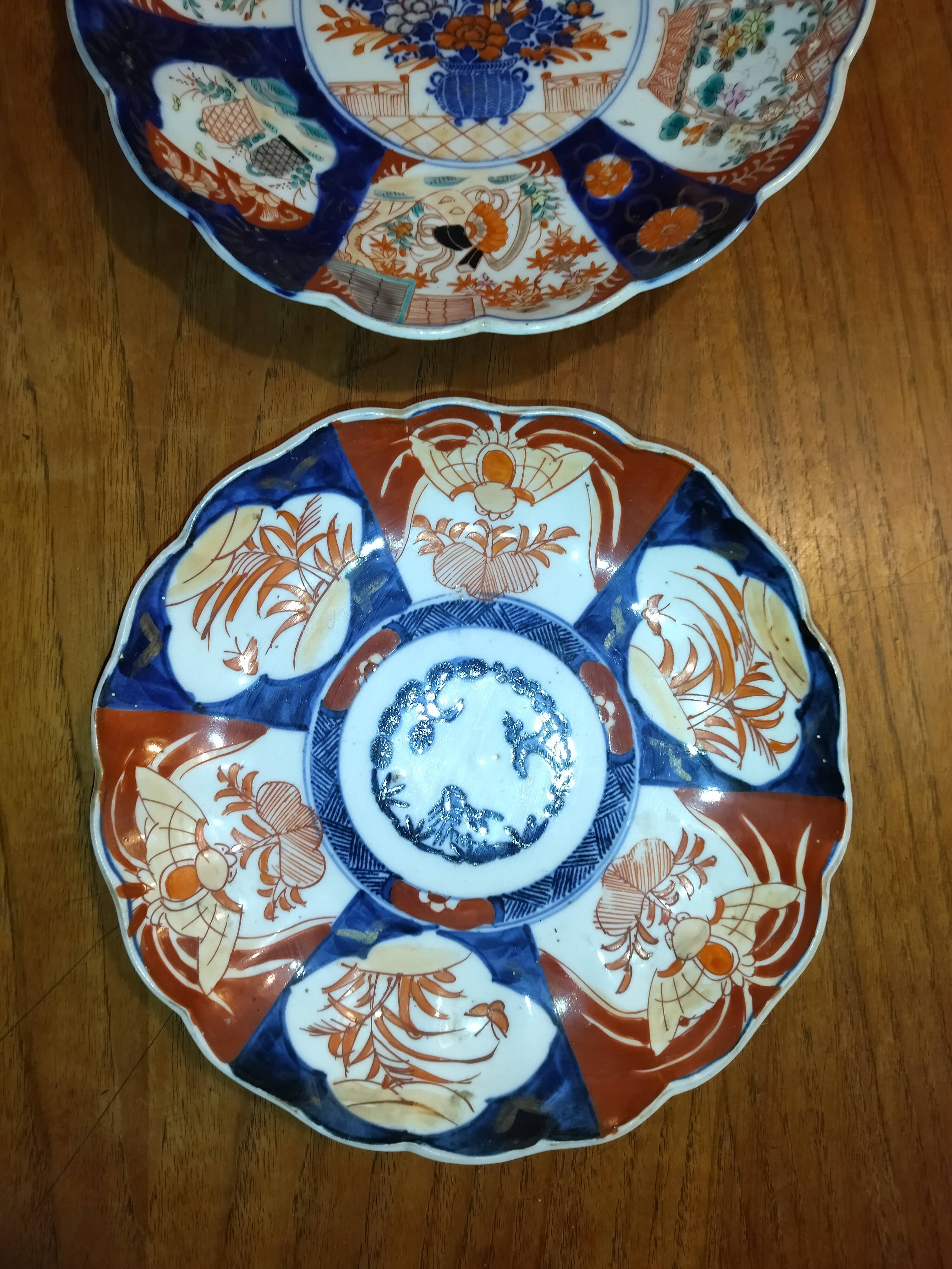 2 plates porcelain Imari nineteenth century 19th century