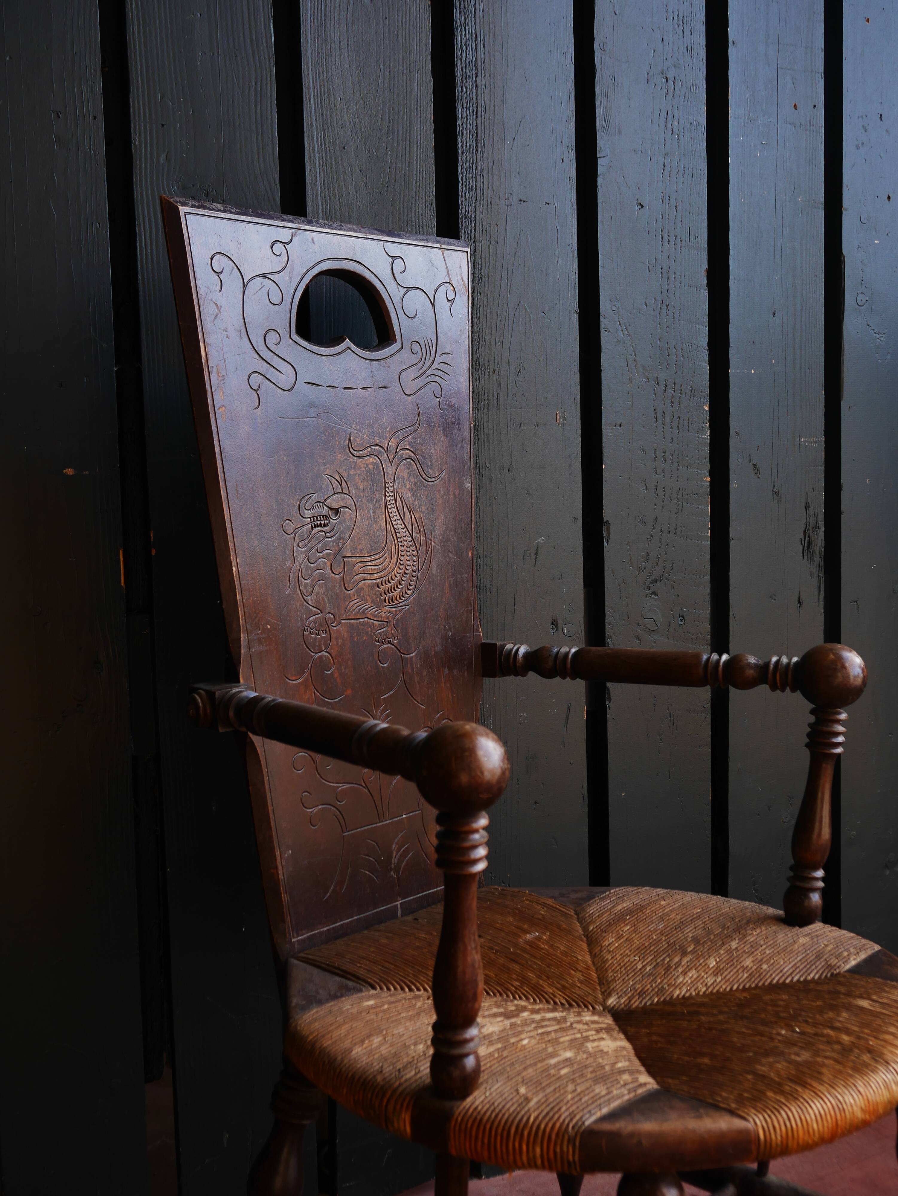 Antique folk art armchair