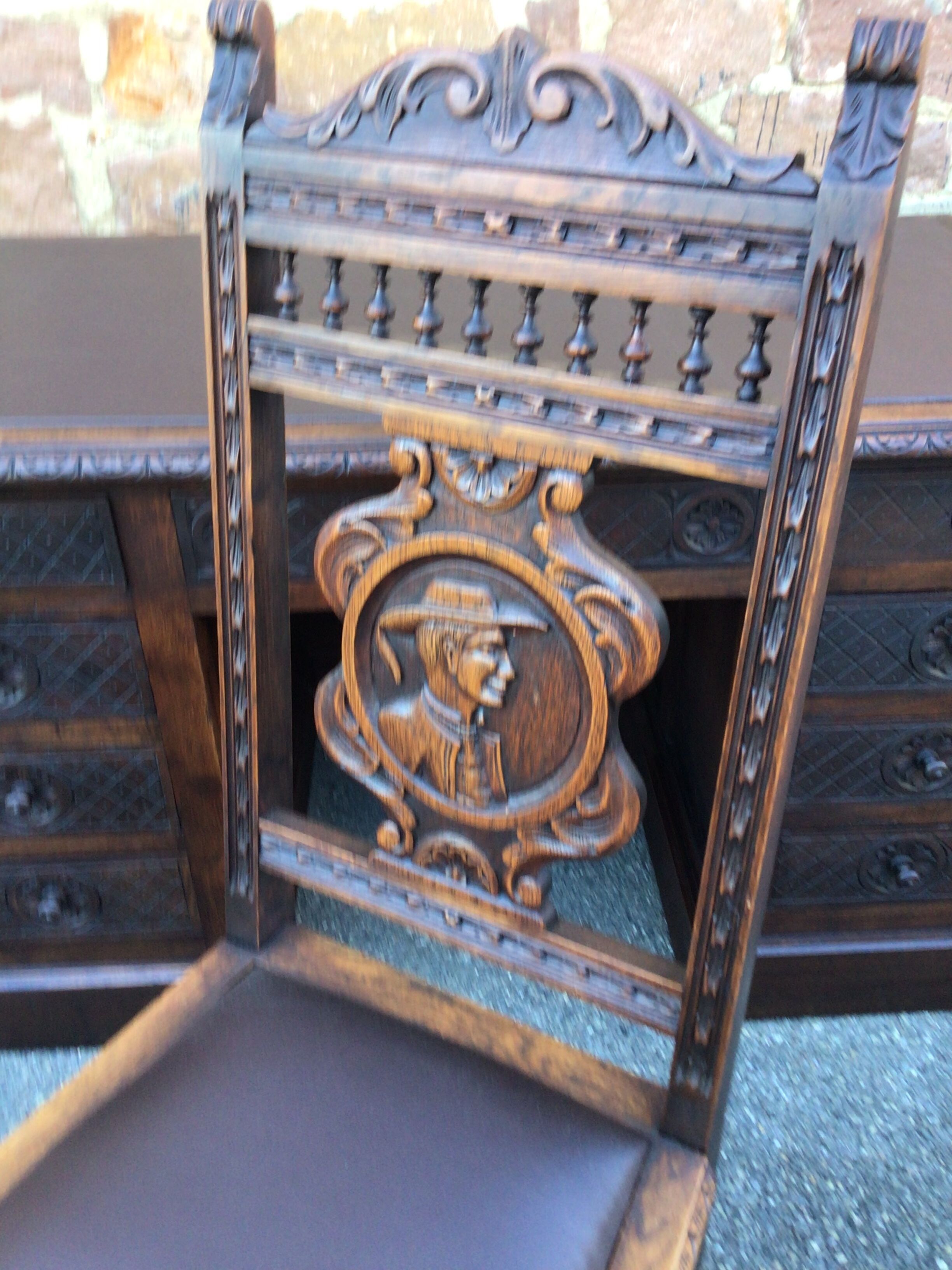 Minister's office oak style henri ii breton 1900s