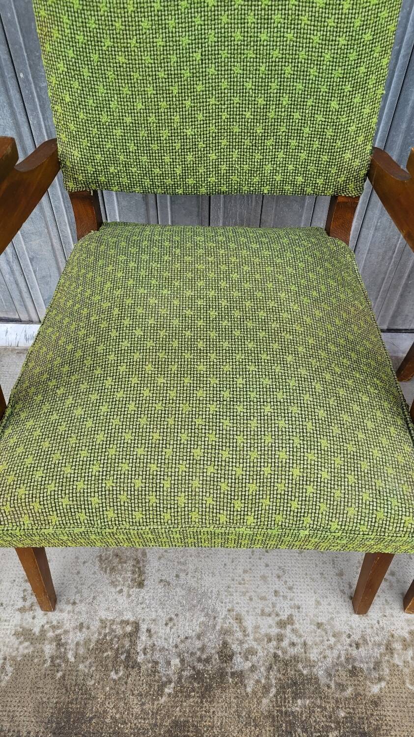 Pair of vintage bridge armchairs 1950s designer compass feet
