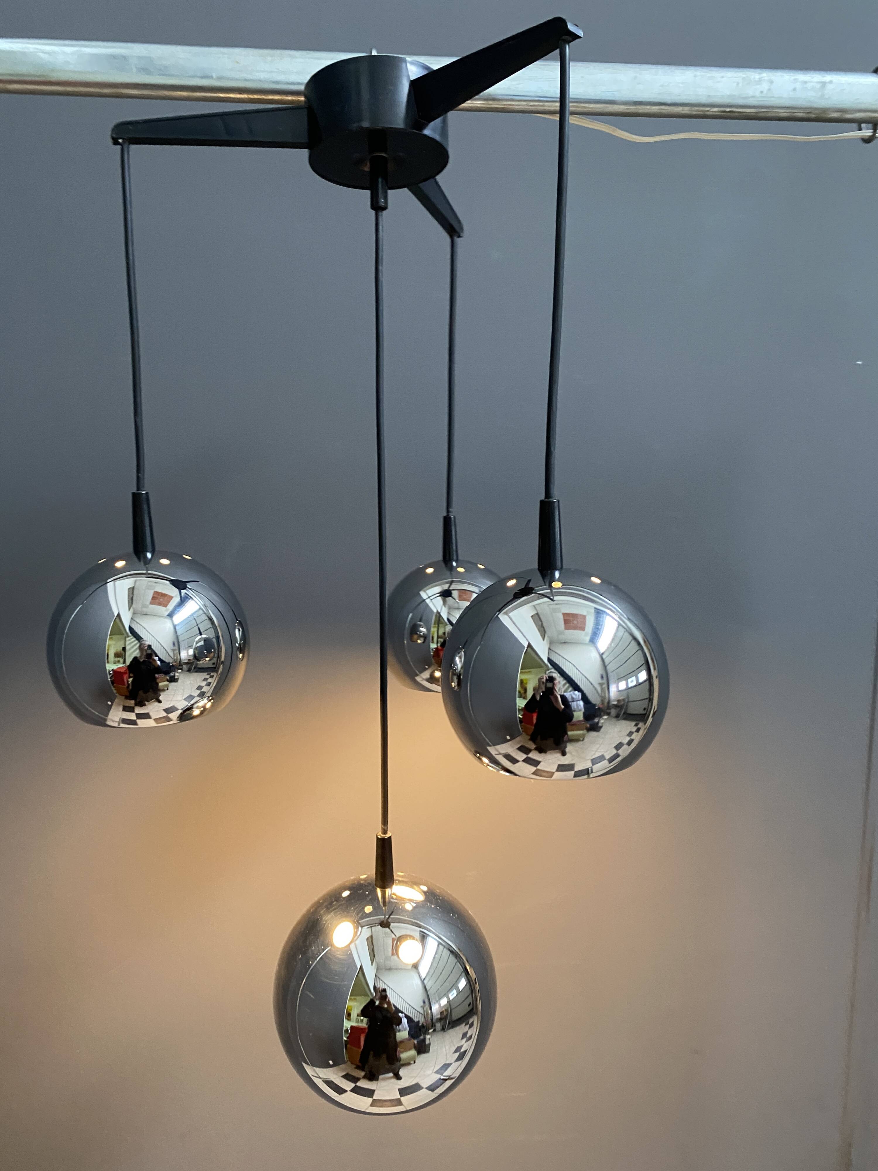 Chrome pendant lamp 1960s