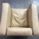 White leather club chairs LC2 by Le Corbusier for Cassina
