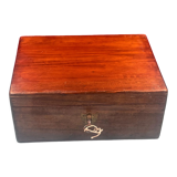 Wooden box with its key, vintage decoration