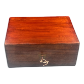 Wooden box with its key, vintage decoration