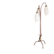 Lampadaire Lunel, 3 tulipes en verre blanc