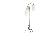 Lunel floor lamp, 3 white glass shades
