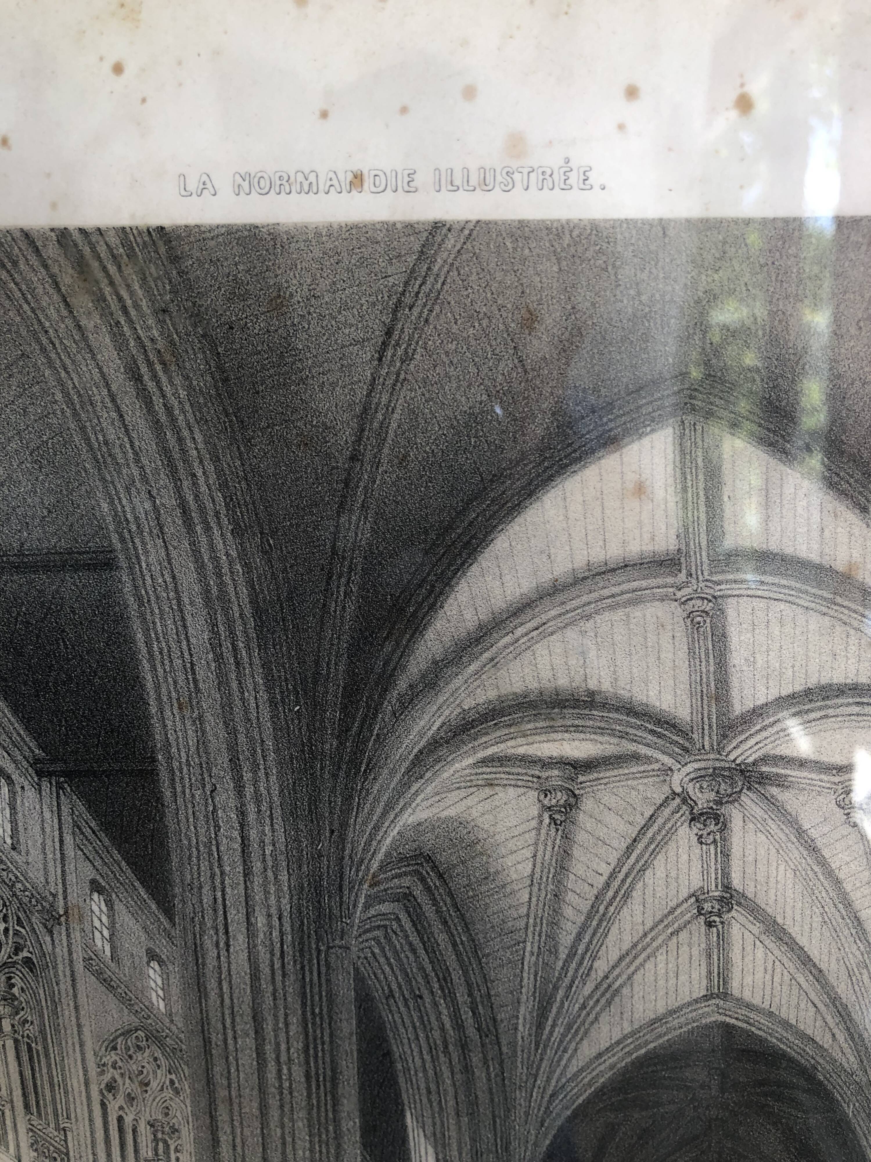 Gravure ancienne Église de Saint-Ouen