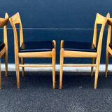 Scandinavian chair in wood and skai
