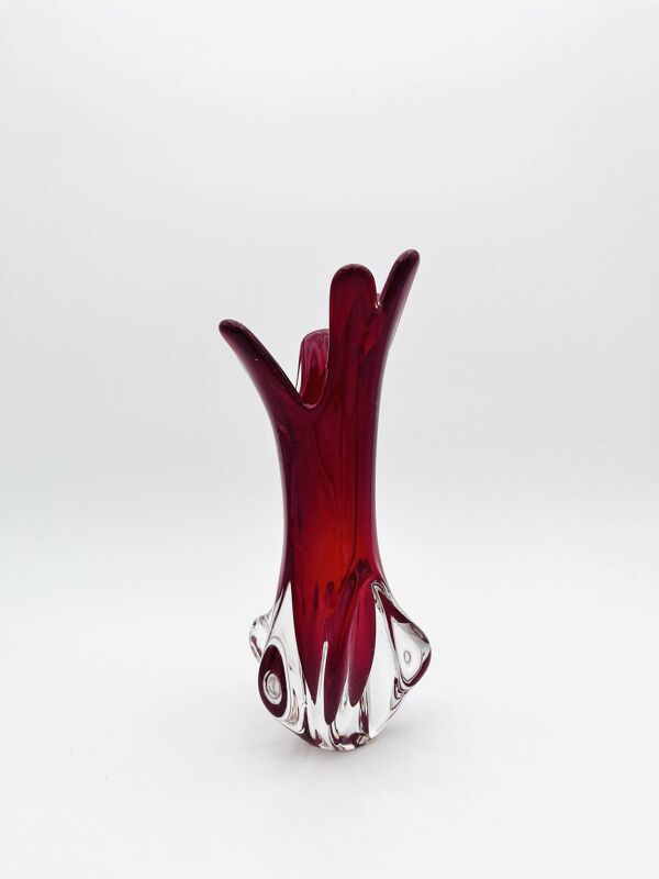 Vase Murano Fratelli Toso Chambord Sommerso Rouge Rubis 25.5cm